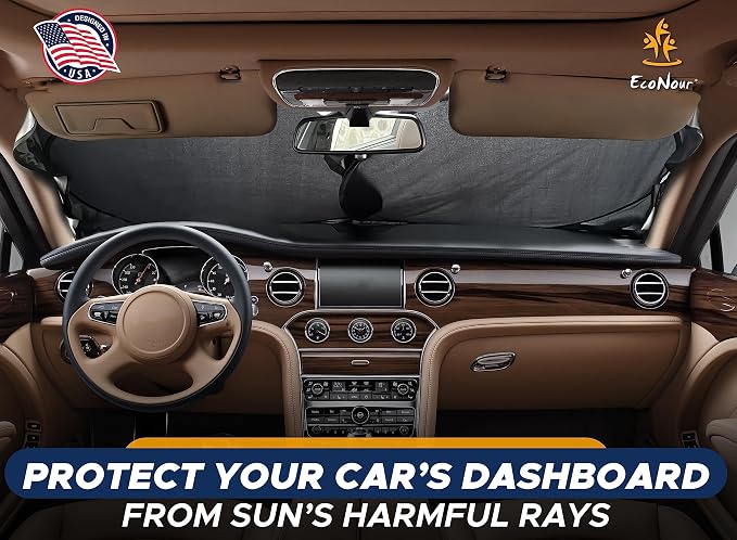 EcoNour Foldable Sunshade for Car Windshield | Dashboard Shield for Your - Image 2