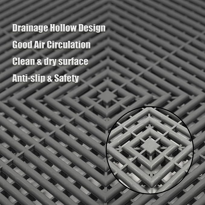 12 Pack 16"x16" Interlocking Garage Floor Tiles - Image 3