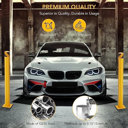 4-Pack Heavy Duty Safety Bollards, 4.5" Diameter Steel Pipe Bollard Post - Image 4