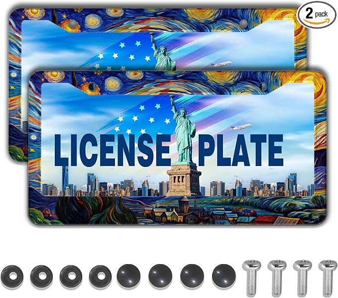 License Plate Frame Multicolor License Plate Holder The Starry Night Universal by Unknown