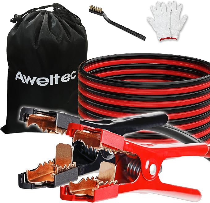Jumper Cables 6 Gauge 20 Feet Battery Jumper Cables by AWELTEC