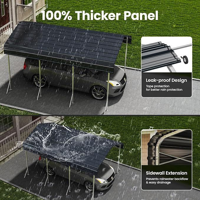 10x15' Heavy Duty Metal Carport – Sturdy Structure, All-Weather Protection - Image 4