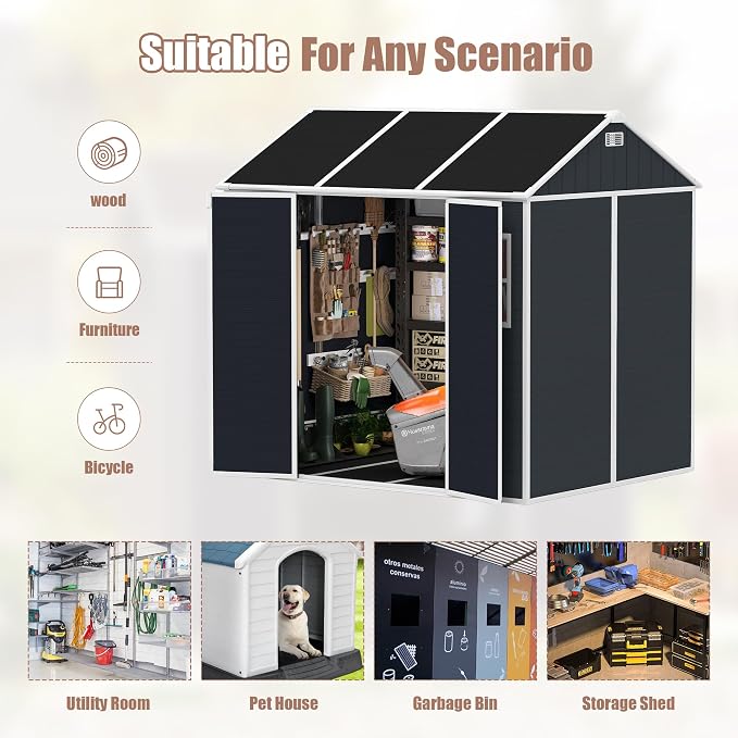 MyVoice 8x7 FT Outdoor Resin Storage Shed - Image 5