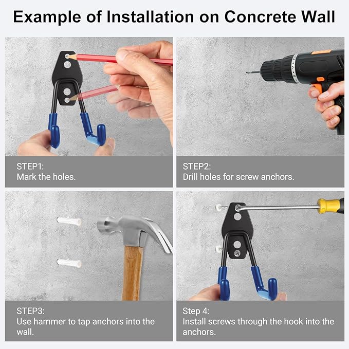 Garage Hook Heavy Duty Wall Storage Hangers, 20 Pack Garage Storage Hooks Steel - Image 5