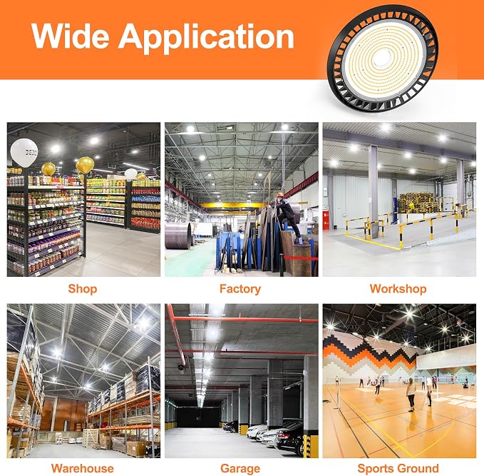 12Pack LED High Bay Lights, 150W UFO High Bay LED Shop Lights, 22500LM - Image 9