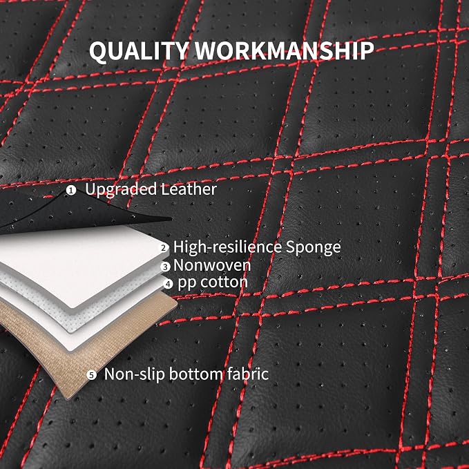 Car Seat Covers Full Set, Breathable and Waterproof Napa Leather Car Seat Cover - Image 8
