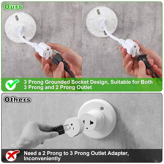 Feekoon 1 Pack 3 Outlet Light Socket Adapter, Convert E26/E27 Bulb Socket to 3 - Image 3