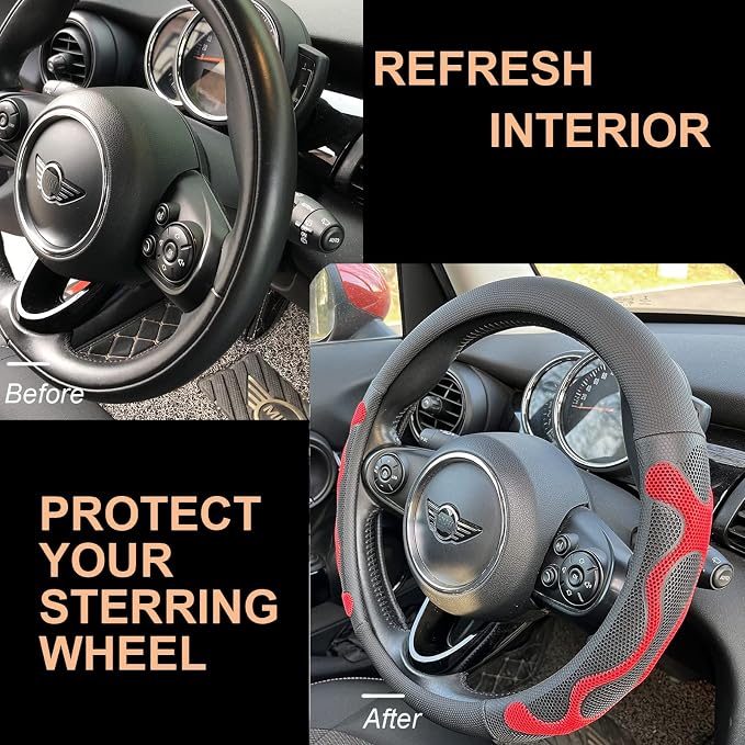 PINCTROT Comfy Grip Steering Wheel Cover, Anti-Slip Design, Universal 14.5-15 - Image 4