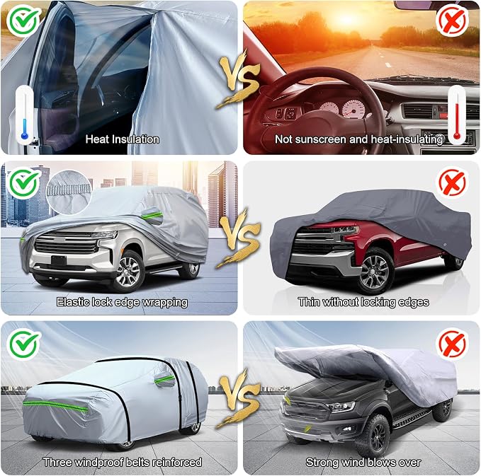 TUCAREST 6-Layers Full Car Cover Universal Premium Shell Zipper Design - Image 6