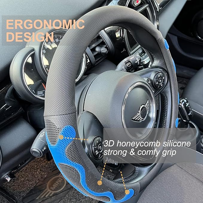 PINCTROT Large Size Comfy Grip Steering Wheel Cover, Anti-Slip Design, - Image 2