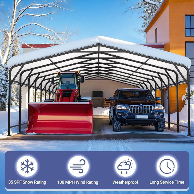Polar Aurora 20x30 FT Metal Carport - Image 9
