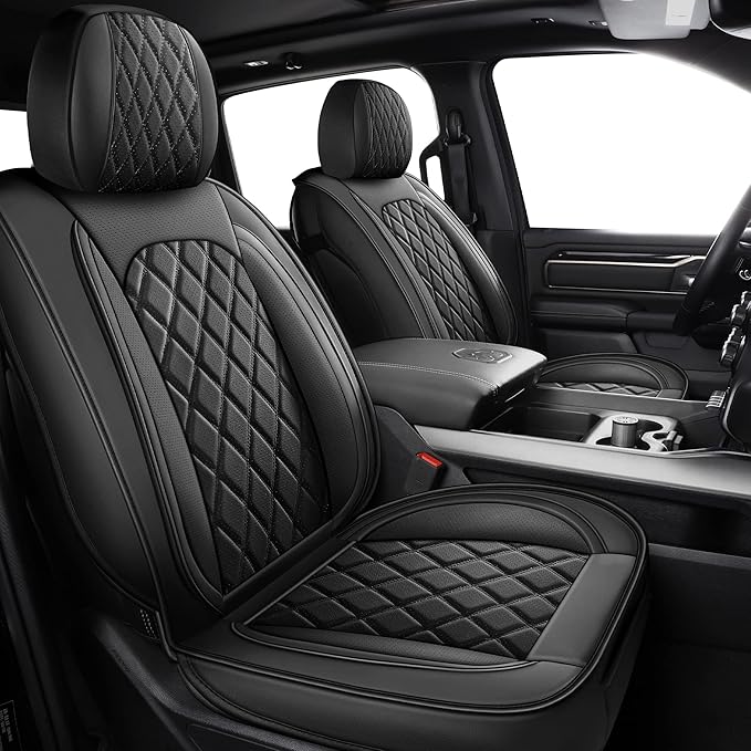 MIROZO 2PCS Front Seat Covers for Dodge Ram, Waterproof Truck Seat Cover by MIROZO