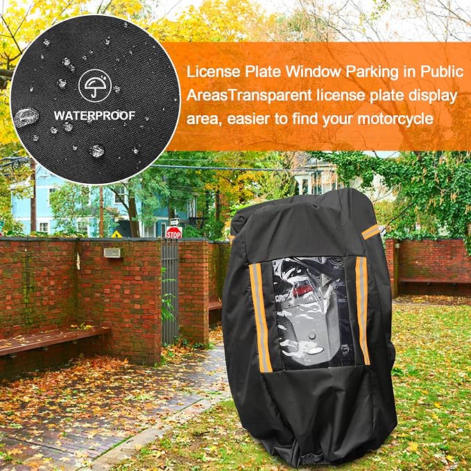Motorcycle Cover All Season, Universal Waterproof Weather Sun Outdoor - Image 8