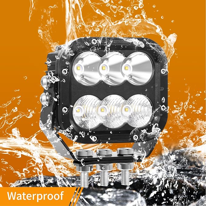 Cube LED Off Road Lights, 5 Inch 120W 10000lm IP68 LED Driving Lights Pods - Image 5