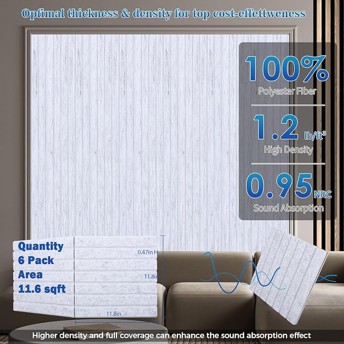 12 Pack Large Fold Soundproof Wall Panels, 1.2lb/ft³ High Density, Thicker - Image 6
