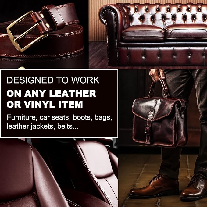 12oz Leather Recoloring Balm & 3.4oz Mink Oil Leather Conditioner kit, Leather - Image 4