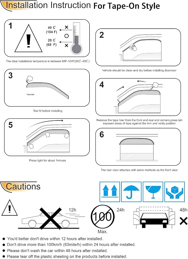 Side Window Vent Wind Deflectors fit - Image 6