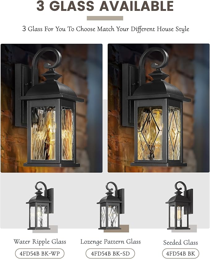 FEMILA 2 Pack Large Outdoor Wall Sconce, Anti-Rust Waterproof Porch Lights - Image 4