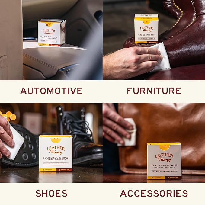Leather Honey Leather Care Wipe Kit: Clean & Restore On-The-Go. Use - Image 4