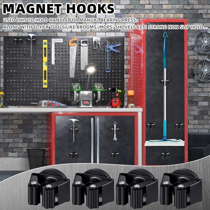 2 Pcs Magnetic Mop Broom Holder Movable Magnetic Broom Holder Rack, Anti Slip - Image 7