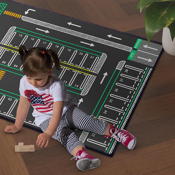 Play Rug for Playroom 59"x39" Traffic System Playmat Car Rugs for Toy Boys - Image 3