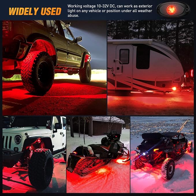 Nilight LED Rock Light 6PCS Underglow Wheel Well Pods Waterproof Exterior - Image 8