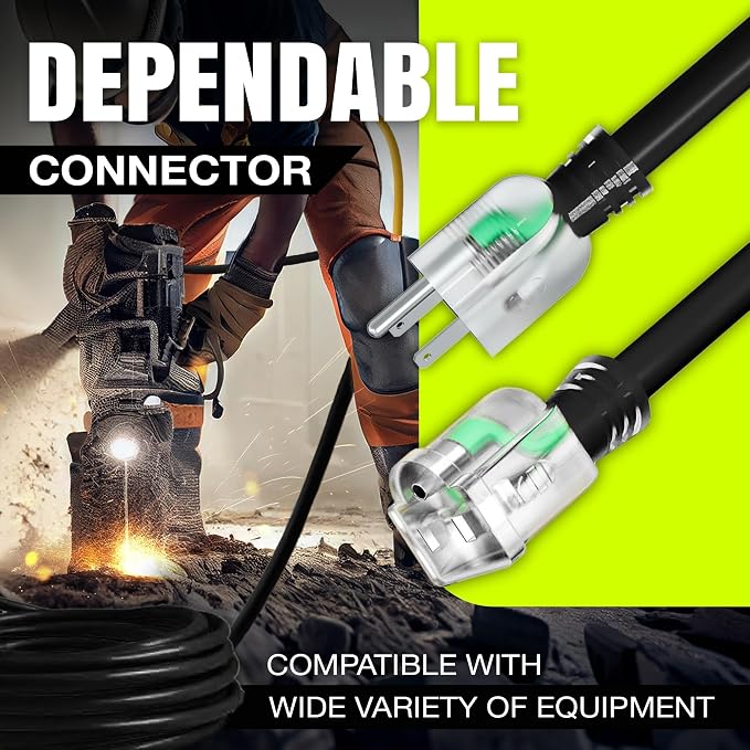 100ft Outdoor/Indoor Extension Cord 10/3 Gauge Ultra Heavy Duty 3 Prong SJTW - Image 4