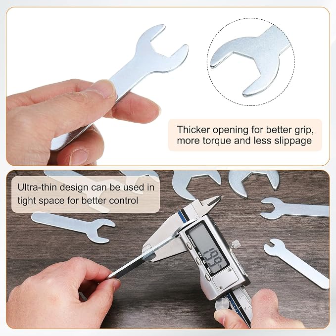 HARFINGTON 10pcs Small Wrench Open End Wrench 19x108x2mm Metric U-Shaped Single - Image 5