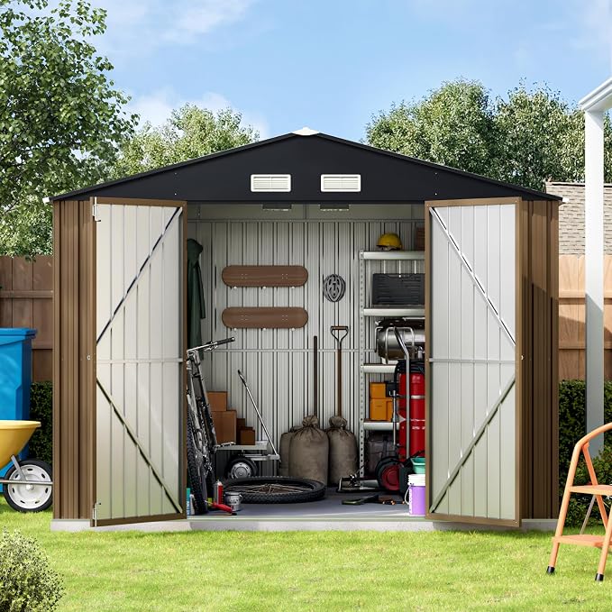 10X10X7.5 FT Outdoor Steel Storage Shed - Image 7