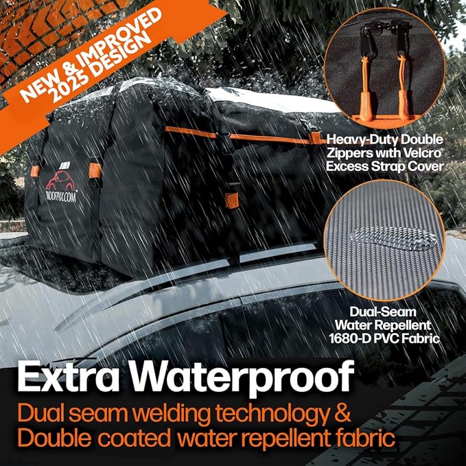 RoofPax Waterproof 19 Cubic Feet Rooftop Cargo Carrier Bag – Heavy Duty Car - Image 3