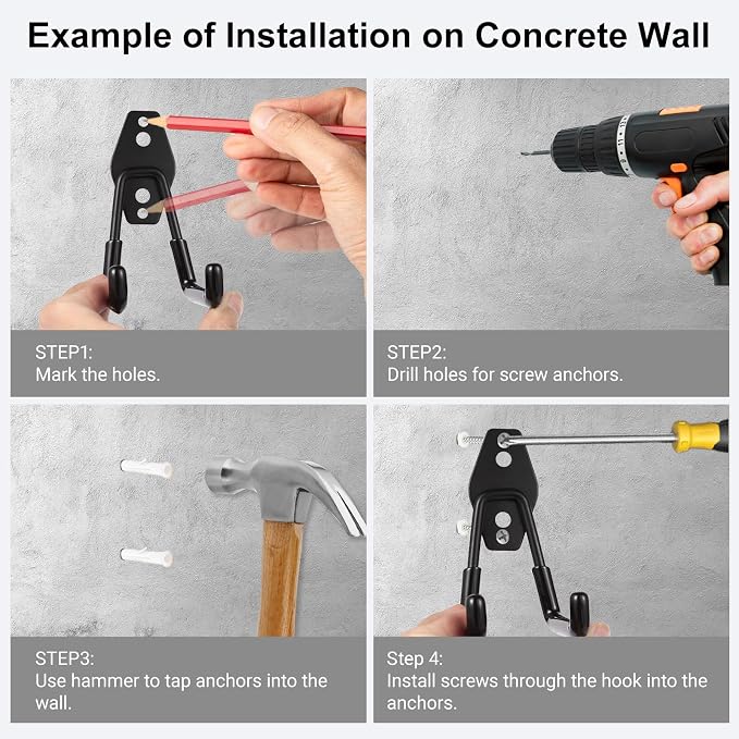 Garage Hook Heavy Duty Wall Storage Hangers, 32 Pack Garage Storage Hooks Steel - Image 5