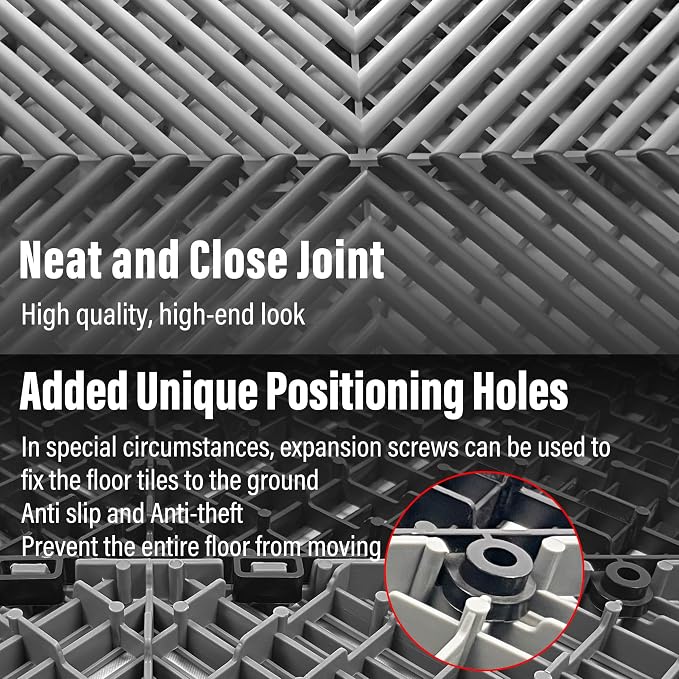 12 Pack 16"x16" Interlocking Garage Floor Tiles - Image 4