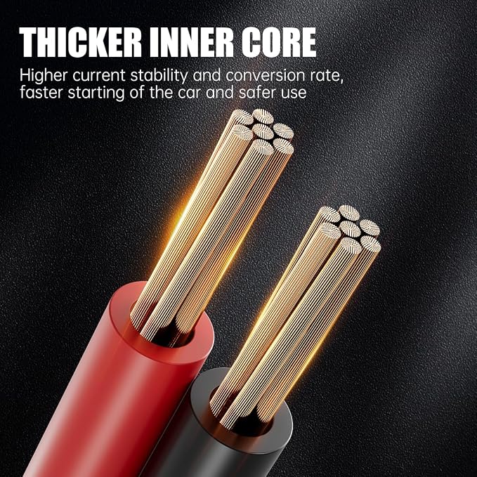 Jumper Cables for Car Battery, 8 Gauge 12 Feet 600AMP, Automotive Booster - Image 2