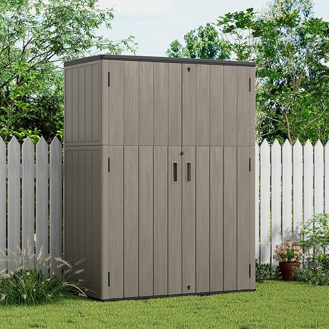 KINYING Outdoor Storage Shed, 57 Cu.ft Vertical Outdoor Storage Cabinet - Image 3