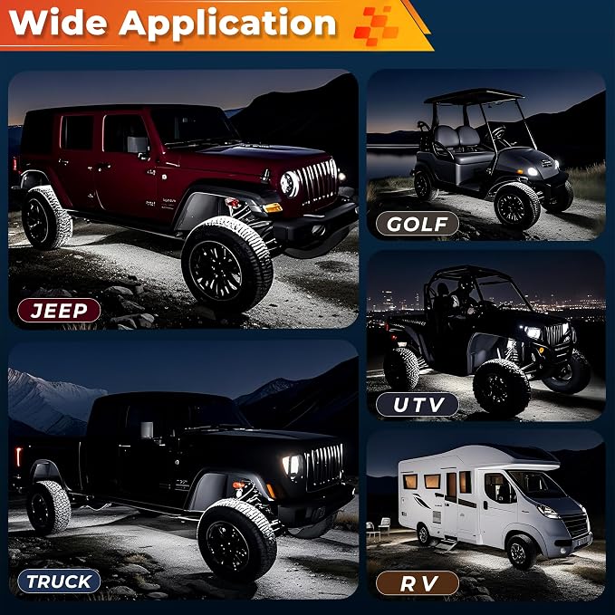 20 Pods Pure White LED Rock Lights Kit - Image 6