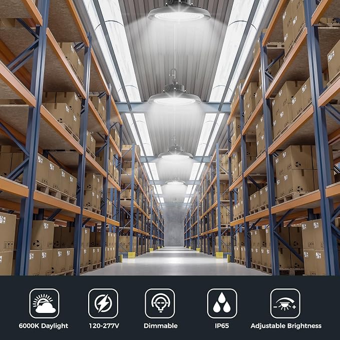 High Bay Lights 180W LED UFO Light LED Shop Lights 32400 LM 6000K IP65 - Image 3