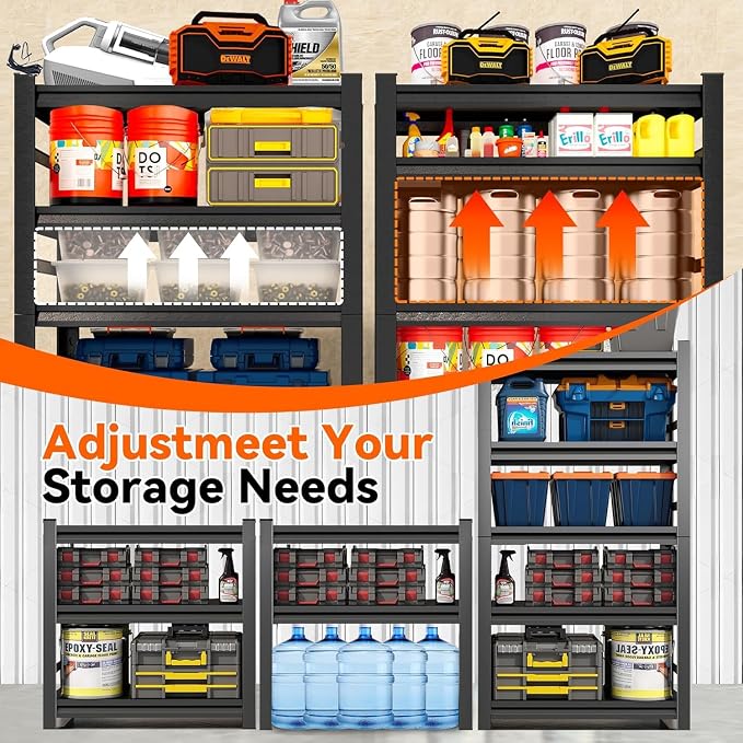 Heavy Duty Garage Shelving, 3000 lbs Load Capacity, Sturdy Steel Metal Shelves - Image 8