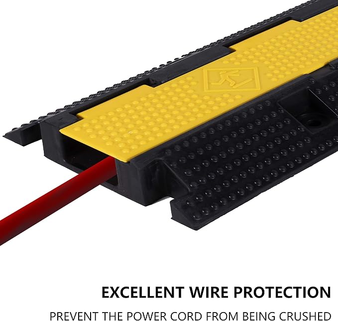 1 Pack Rubber Cable Ramp Hose Cable Protector Ramp 1 Channel 22000Lbs Load - Image 3