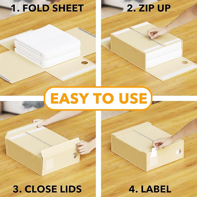 SpaceAid 6 Pack Bed Sheet Organizers and Storage, Foldable Sheet Organizer - Image 3