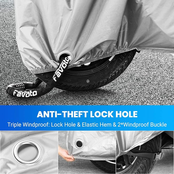 Favoto Motorcycle Cover Waterproof Outdoor - Image 5