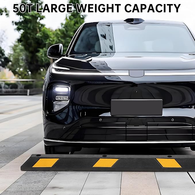 Pack of 2-72" Parking Stoppers for Garage, Heavy Duty Rubber Parking Curb - Image 3