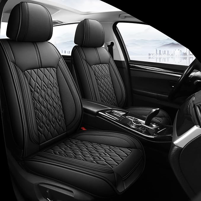 Pariitadin Leather Car Seat Covers Full Set, Waterproof Breathable Faux Leather by Pariitadin