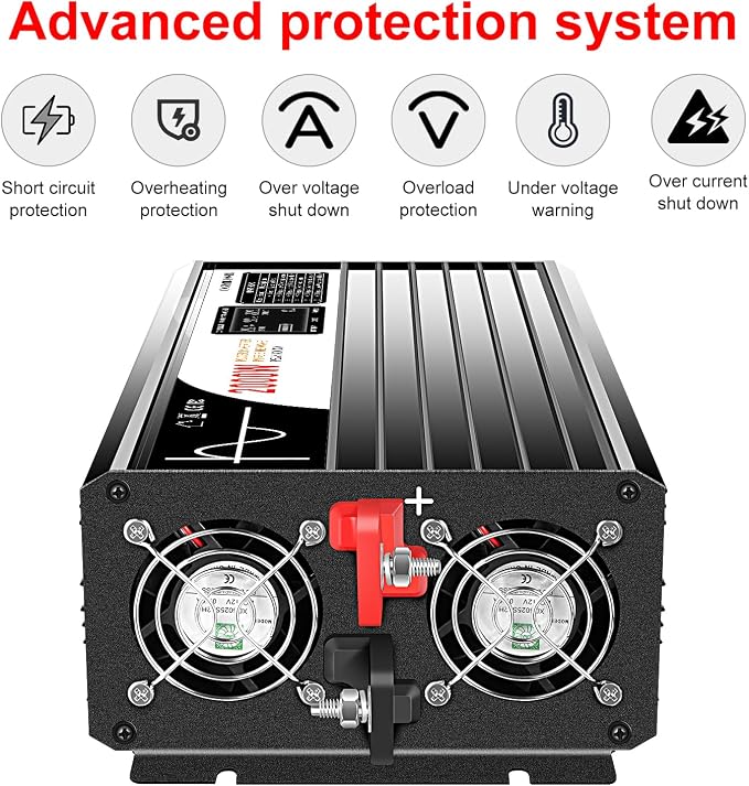 Xijia 2000W Pure Sine Wave dc to ac Inverter Remote Switch DC 24V to AC 120V - Image 7