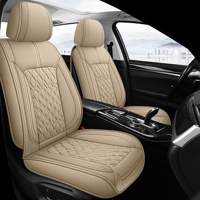 Pariitadin Leather Car Seat Covers Full Set, Waterproof Breathable Faux Leather by Pariitadin