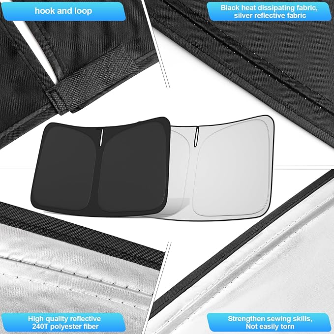 Windshield Sun Shade for Infiniti QX60 2022-2025 4-Layer Front Window Shade - Image 5