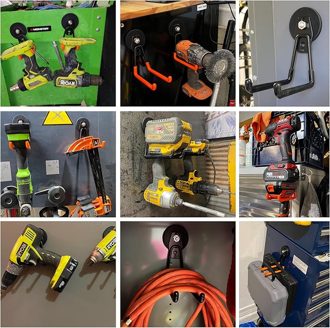 ULIBERMAGNET Magnetic Power Tool Organizer, Cordless Drill Garage Hook Heavy - Image 2
