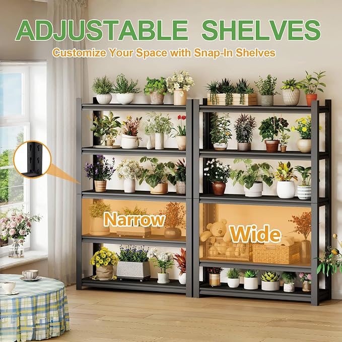 72H Metal Kitchen Storage Shelves, 3000 LBS Heavy Duty Garage Shelving Unit - Image 3