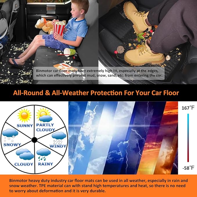 Binmotor-All Weather Floor Mats Cargo Liner Set - Image 9