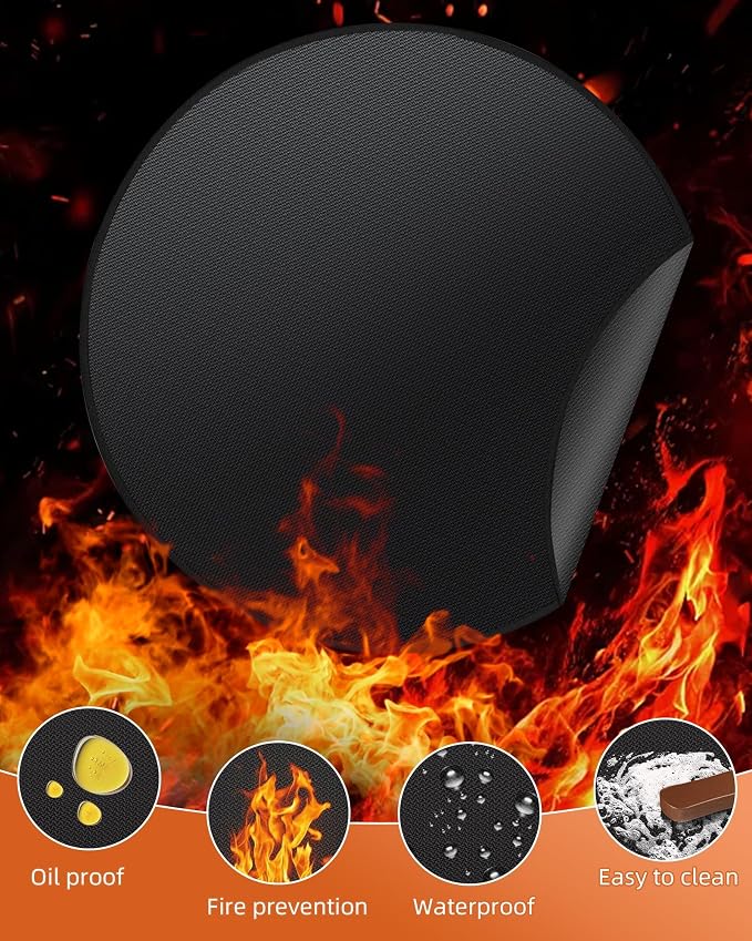 Round BBQ Grill Mat, 48 Inch Double-Sided Fireproof Pad 4-Layer Deck Protector - Image 4