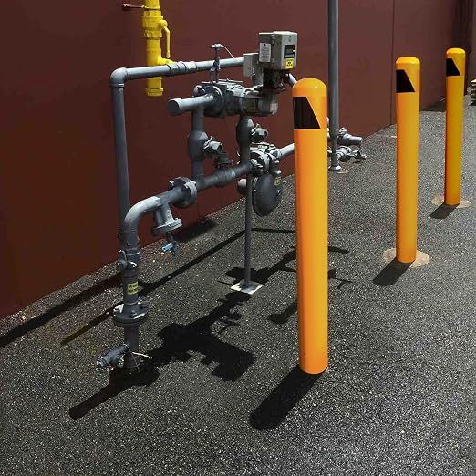 46" Pour in Place Steel Bollard Post, 4-1/2" OD Safety Bollard Yellow Powder - Image 6